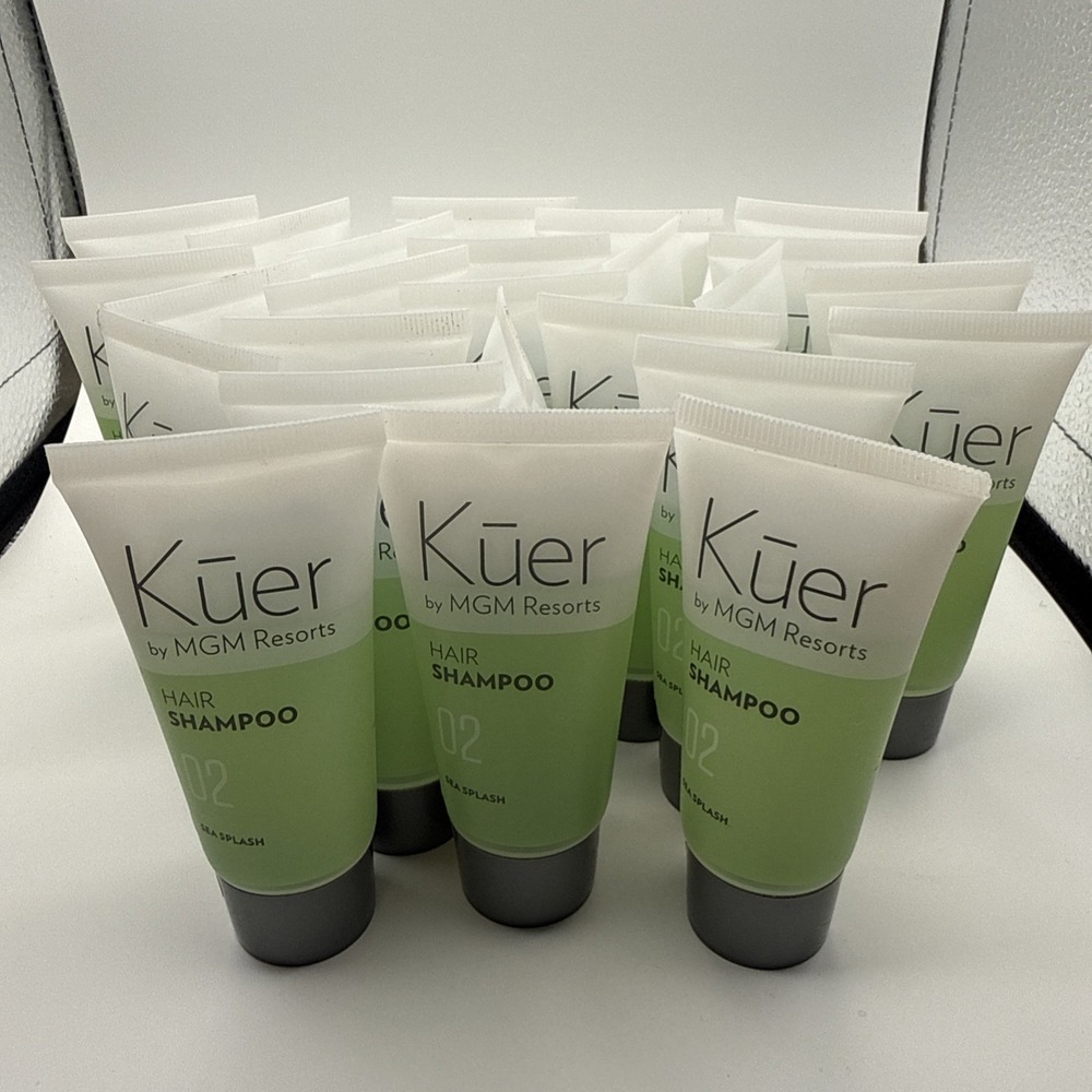 (New) Lot Of 25 - KUER by MGM Resorts ALOE Hair Shampoo  1.25 fl oz each